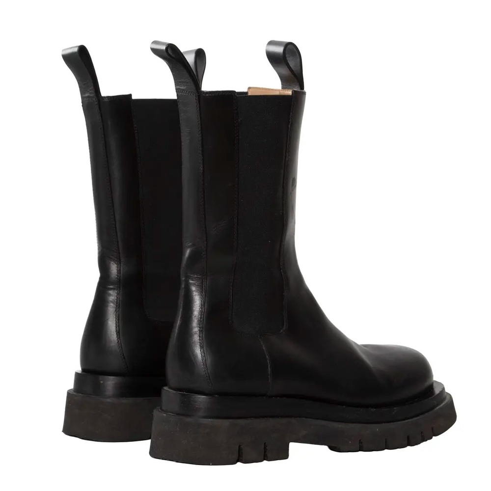 Bottega Veneta Black Leather Lug-Soled Combat Boot - Picture 2 of 3